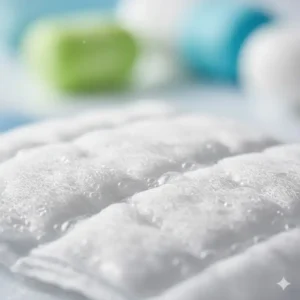 Close-up of the textured surface of body wash wipes for adults, showing its soft and effective material.