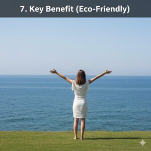 Illustration emphasizing the manual bidet's eco-friendly feature, showing it working without the need for an electrical outlet.