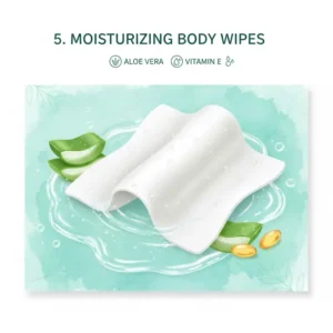 Gentle, pre-moistened disposable cloths used for bedridden or elderly patient care offering a full waterless bath with these wipes to clean body.