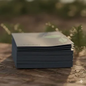 Close-up of heavy-duty biodegradable portable toilet bags camping liners placed on a wooden surface.