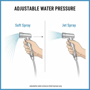Internal technical drawing of the leak-proof ceramic core of the stainless steel bidet spray.