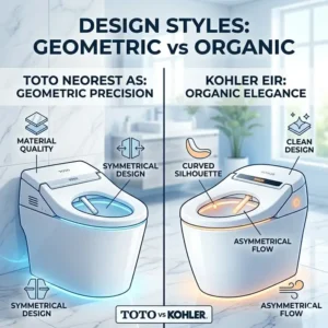 Aesthetic and design differences between toto vs kohler bidet toilets models.