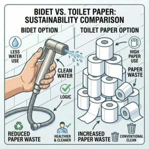 Sustainability chart showing how the best handheld bidet sprayer reduces toilet paper waste.