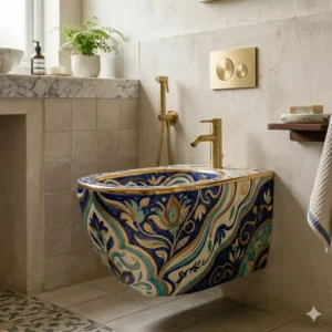 A sculptural silhouette showing the unique designer bidet artistic aesthetic for modern interiors.