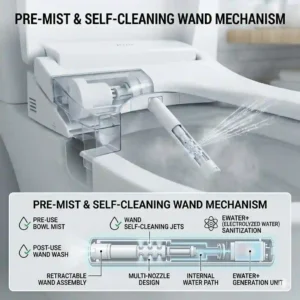 Technical drawing of the self-cleaning wand mechanism inside toto c2 vs c5.