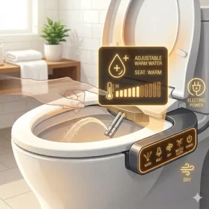 A step-by-step visual guide on how to easily install a heated bidet attachment for toilet without a plumber.