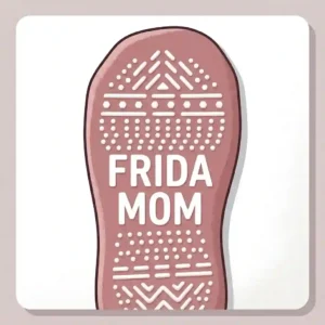 Close-up illustration of the bottom of frida mom grippy socks, highlighting the slip-resistant silicone tread pattern for safety.