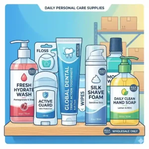 A computer screen showing a complex digital order processing system for wholesale toiletries supplies.