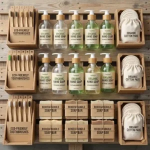A line of sustainable, organic wholesale hygiene products and natural personal care items for retail stores.